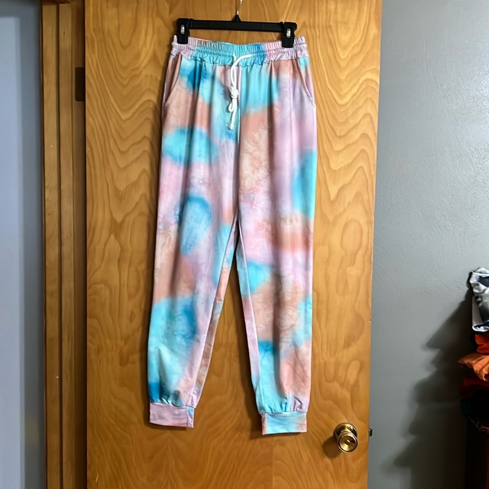 Multi Colored. Joggers With Drawstring Size Med - image 1